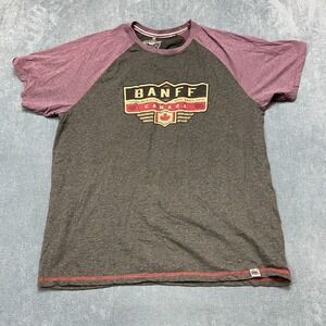 Red Thread Premium 51 T-Shirt Mens 2XL Grey Banff Graphic Raglan Short Sleeve